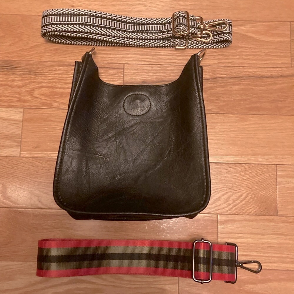 Ahdorned Black Messenger Crossbody Purse/Bag